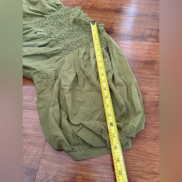 Love the label olive green mock neck blouse- Small - Picture 8 of 10